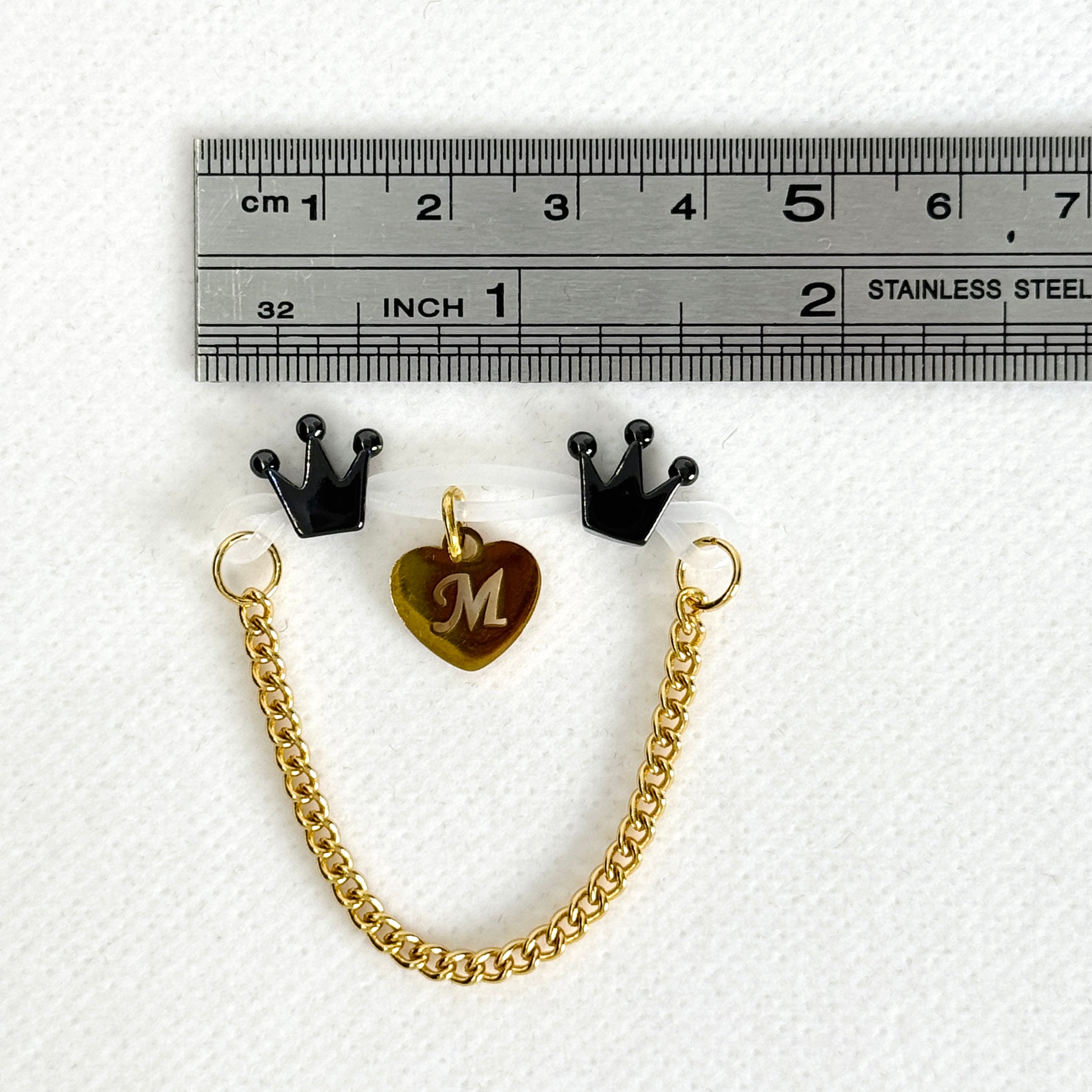 Customized initial gold crown clip
