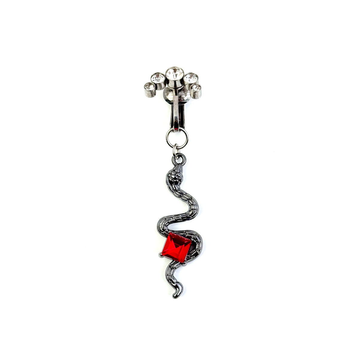 Ruby Snake Navel Jewelry