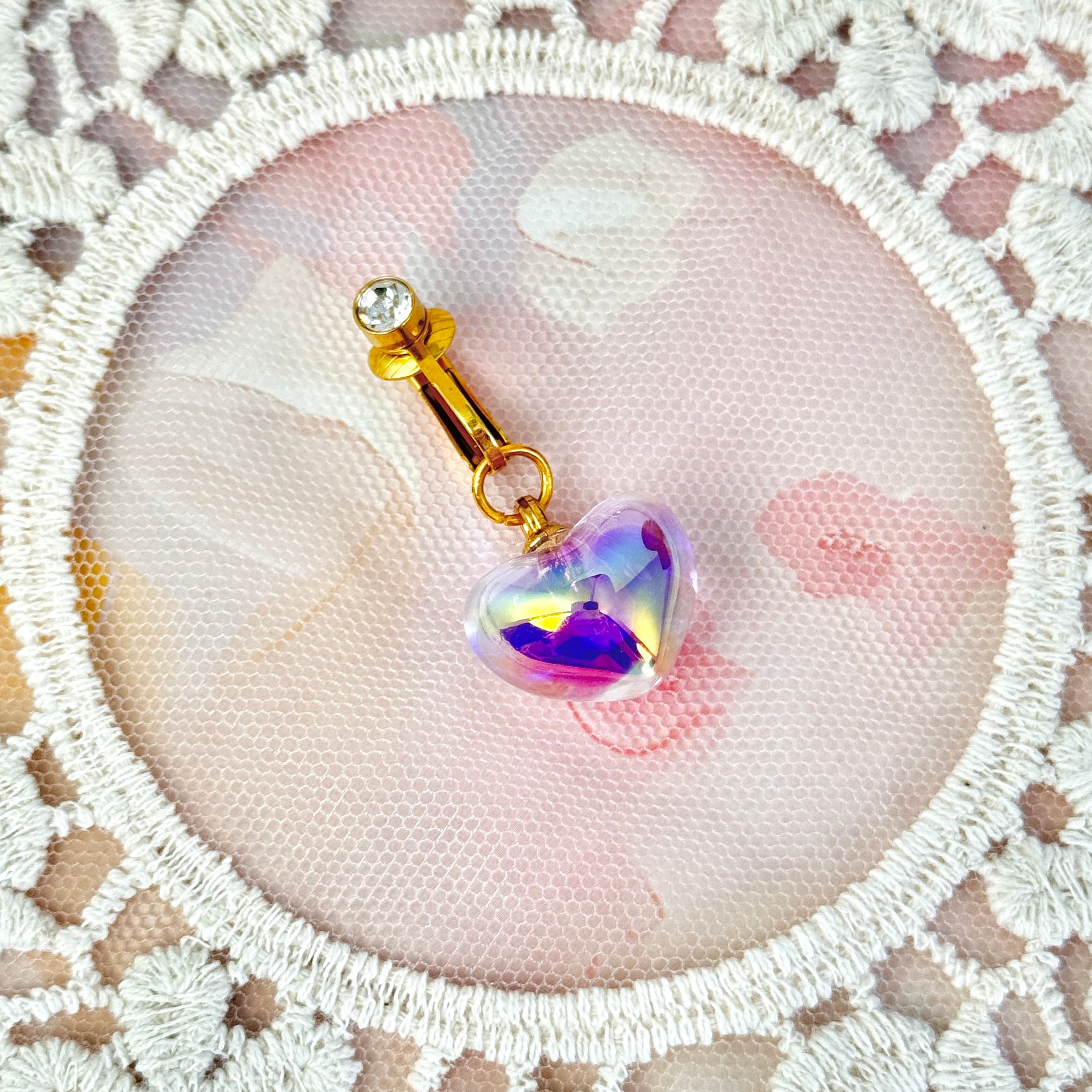 Aurora Heart Faux Belly Button Jewelry