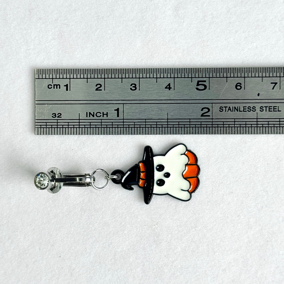 Pumpkin Ghost Navel Charm