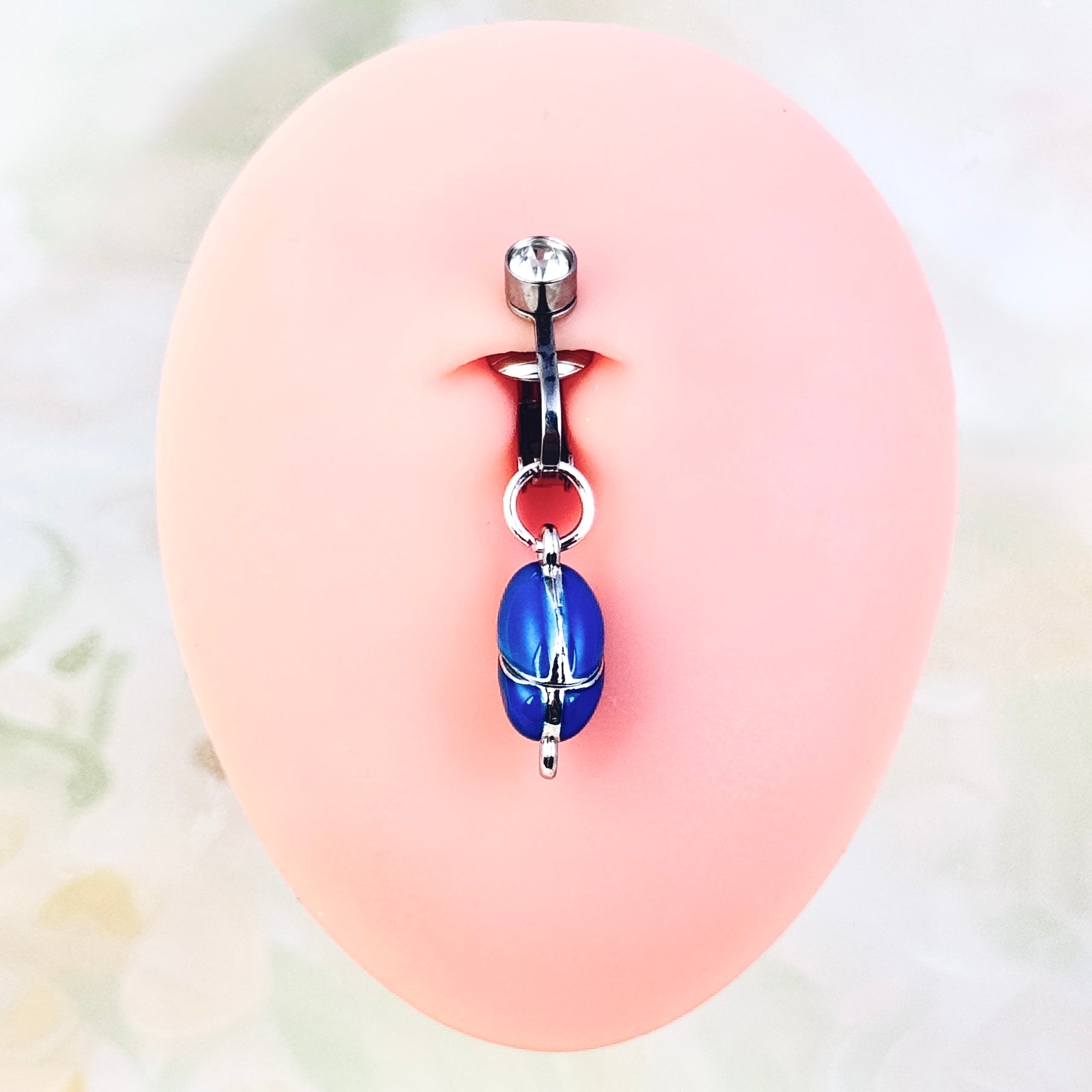 Rotatable heart navel jewelry