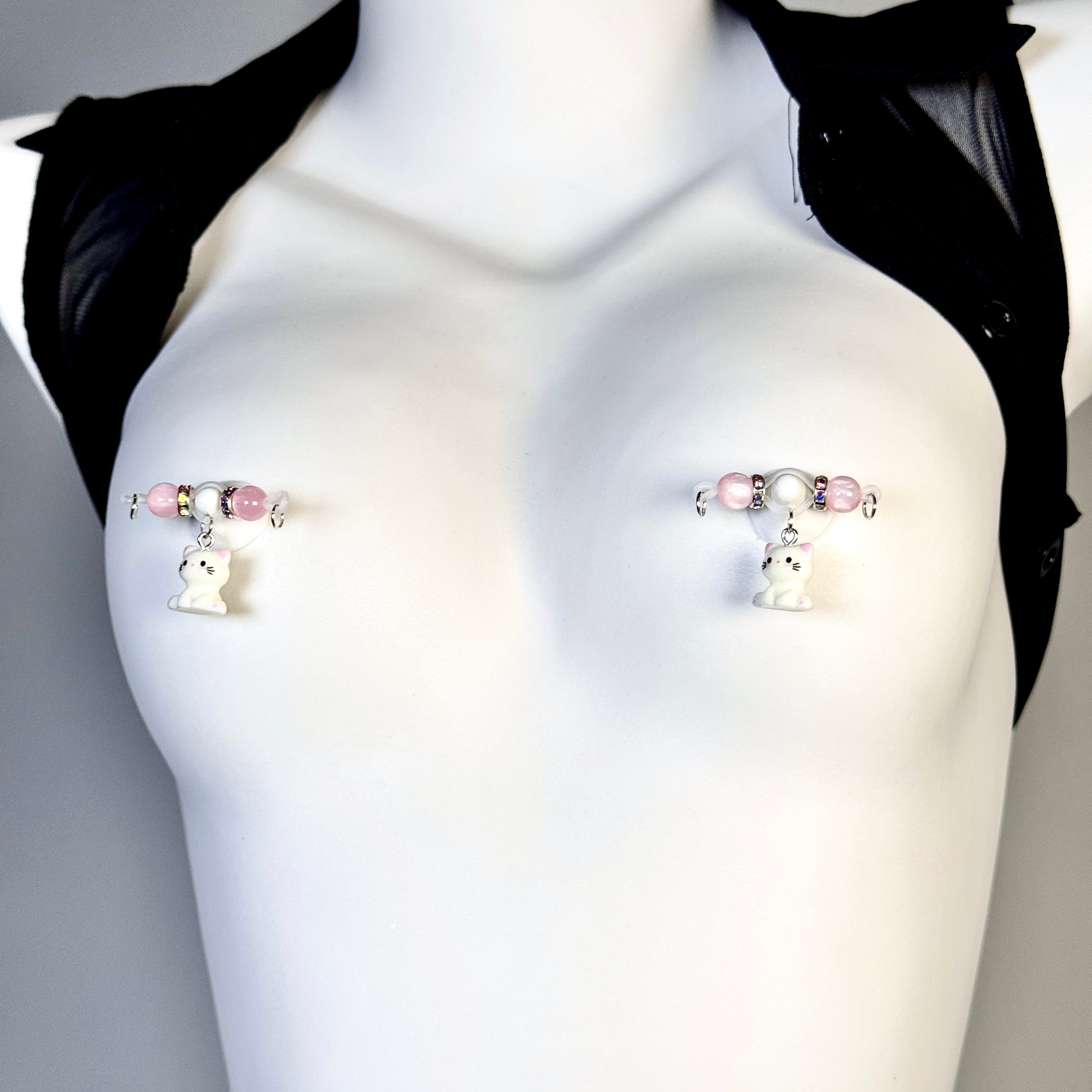 Lavender Kitty Charm Nipple Clamps