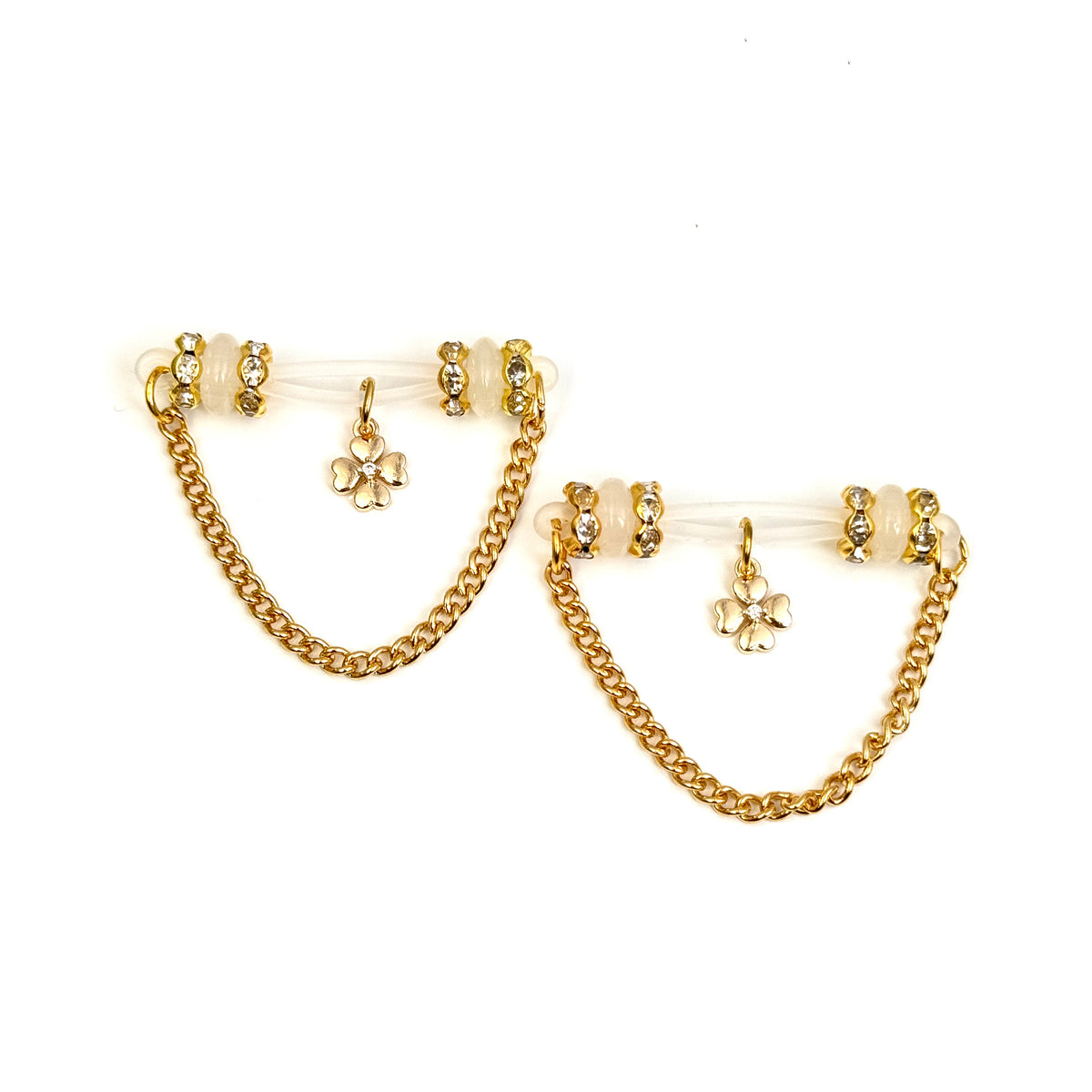 Black Clover Chain Nipple Clamp