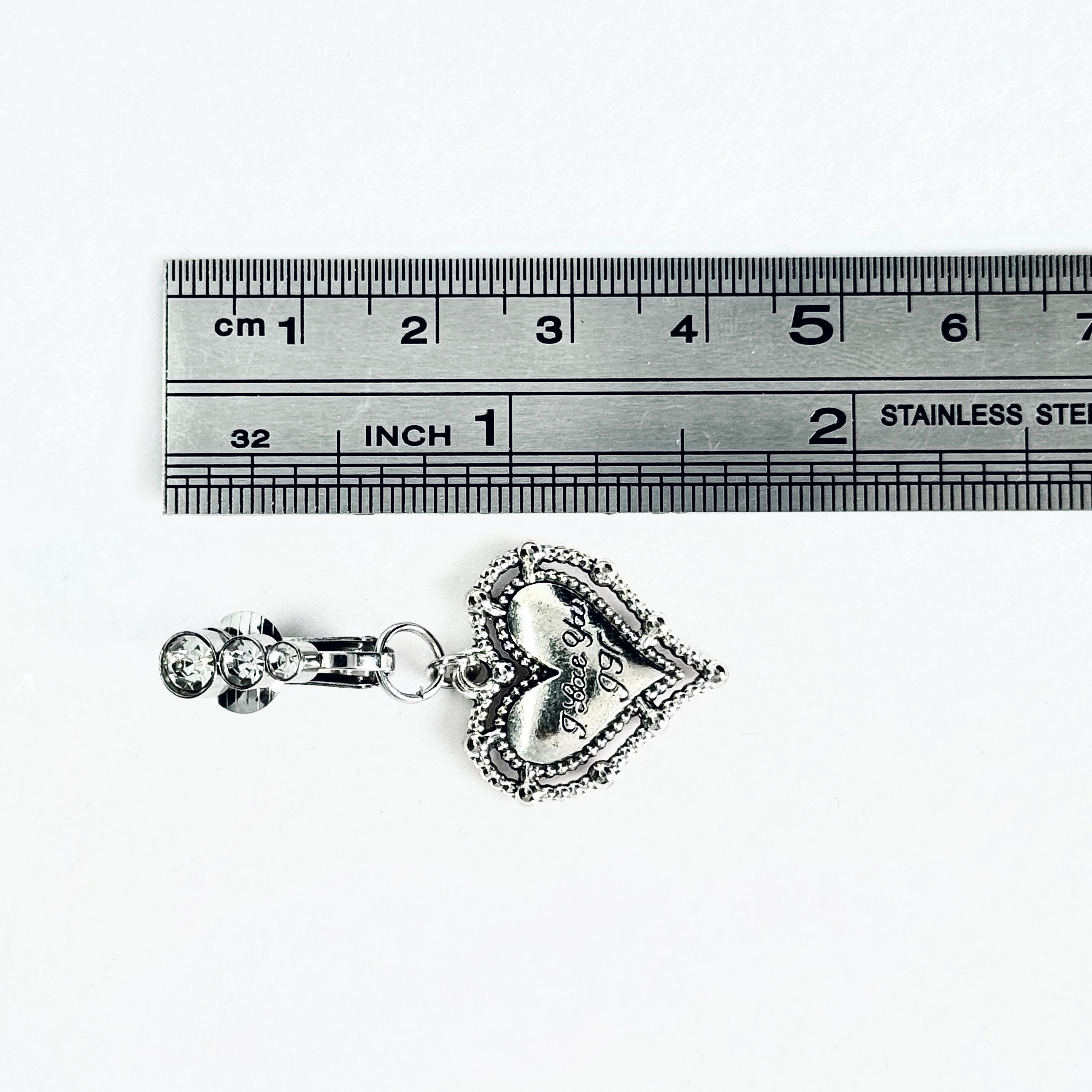 Love Heart Charm Faux Belly Ring