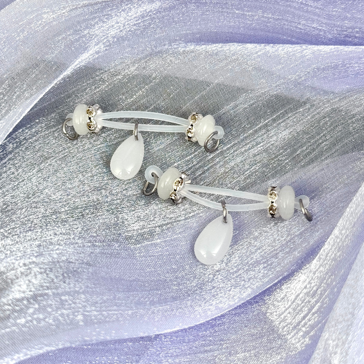 Ivory Moon Nipple Clips