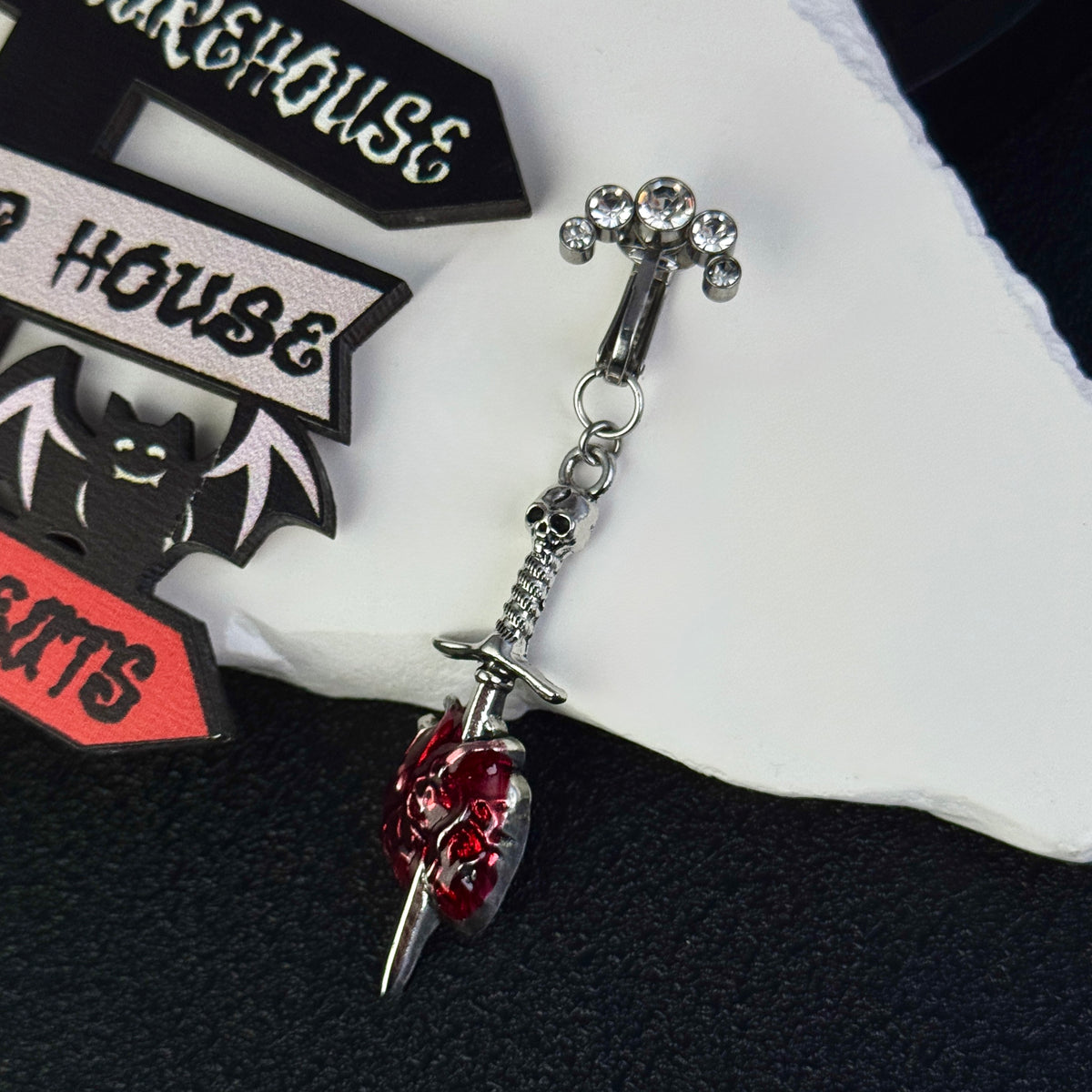 Bloody Love Dagger Navel Charm