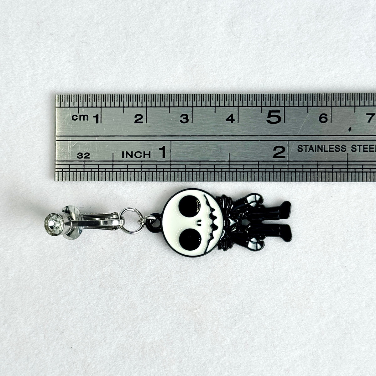 Spooky Skull Doll Halloween Belly Ring