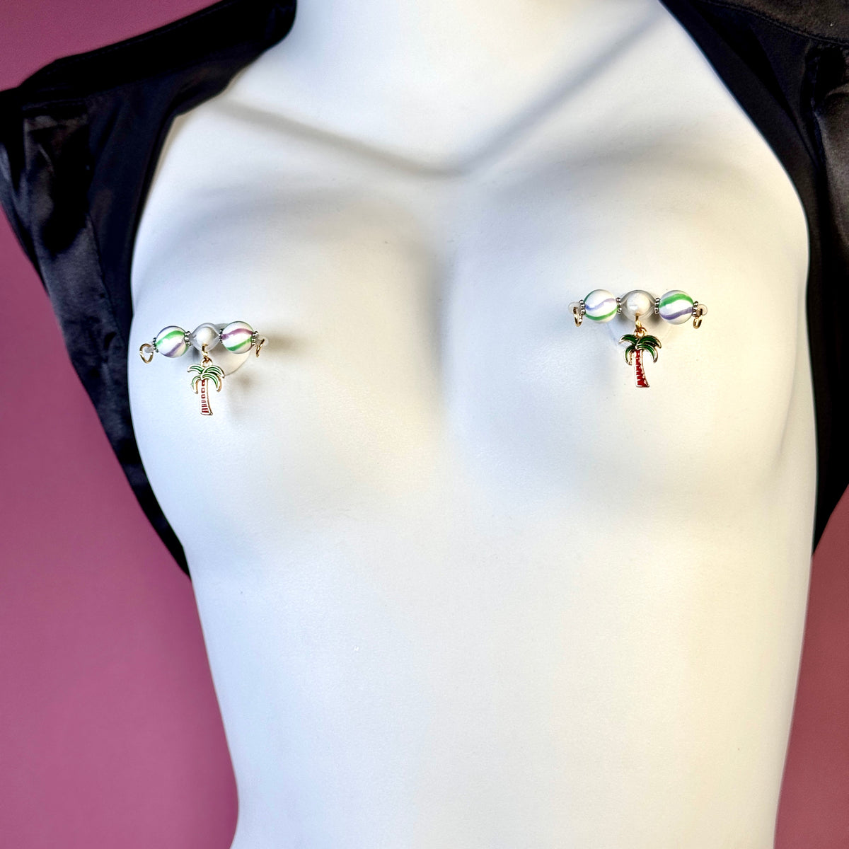Tropical Palm Charm Nipple Clamps