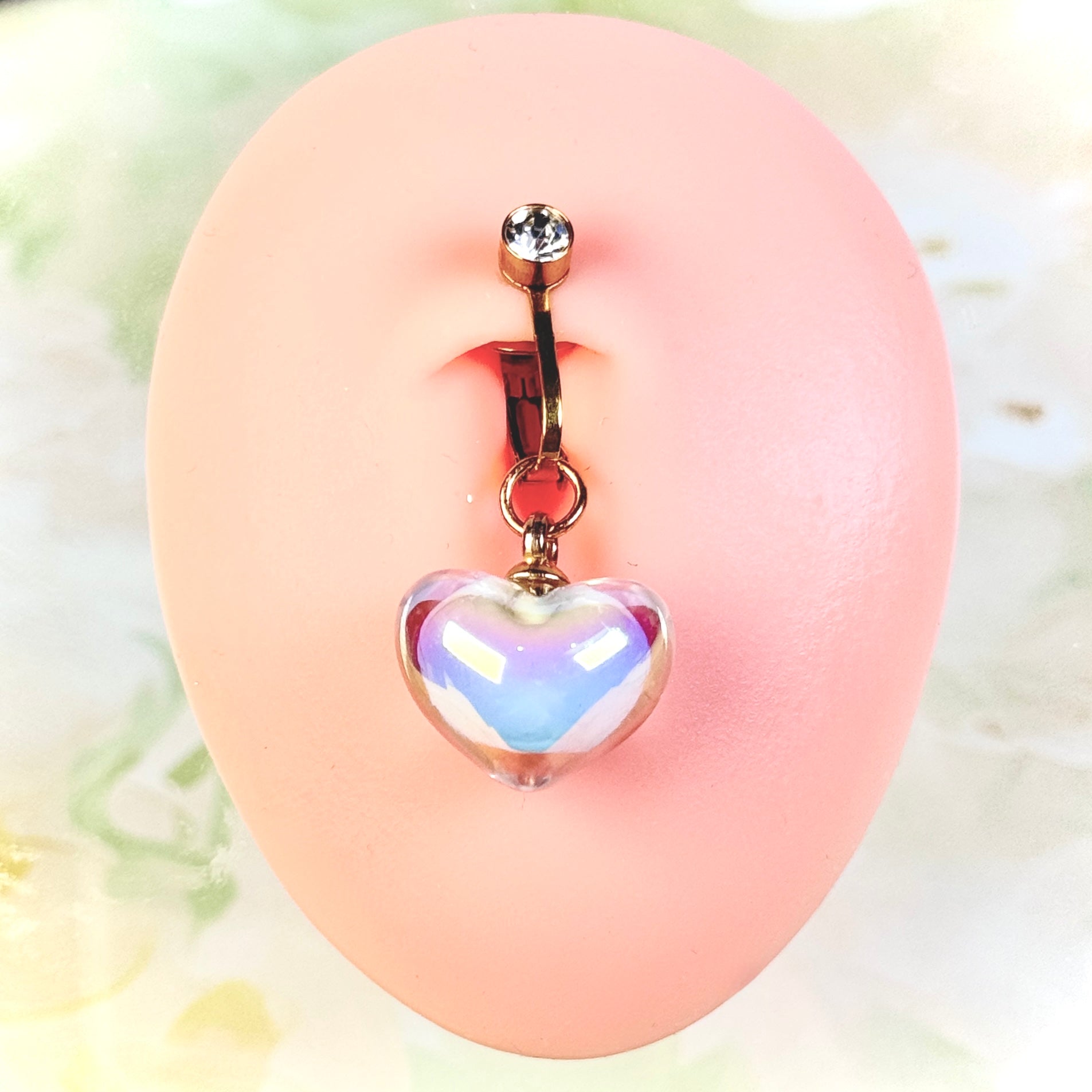 Navel Ring – Crystal Heart
