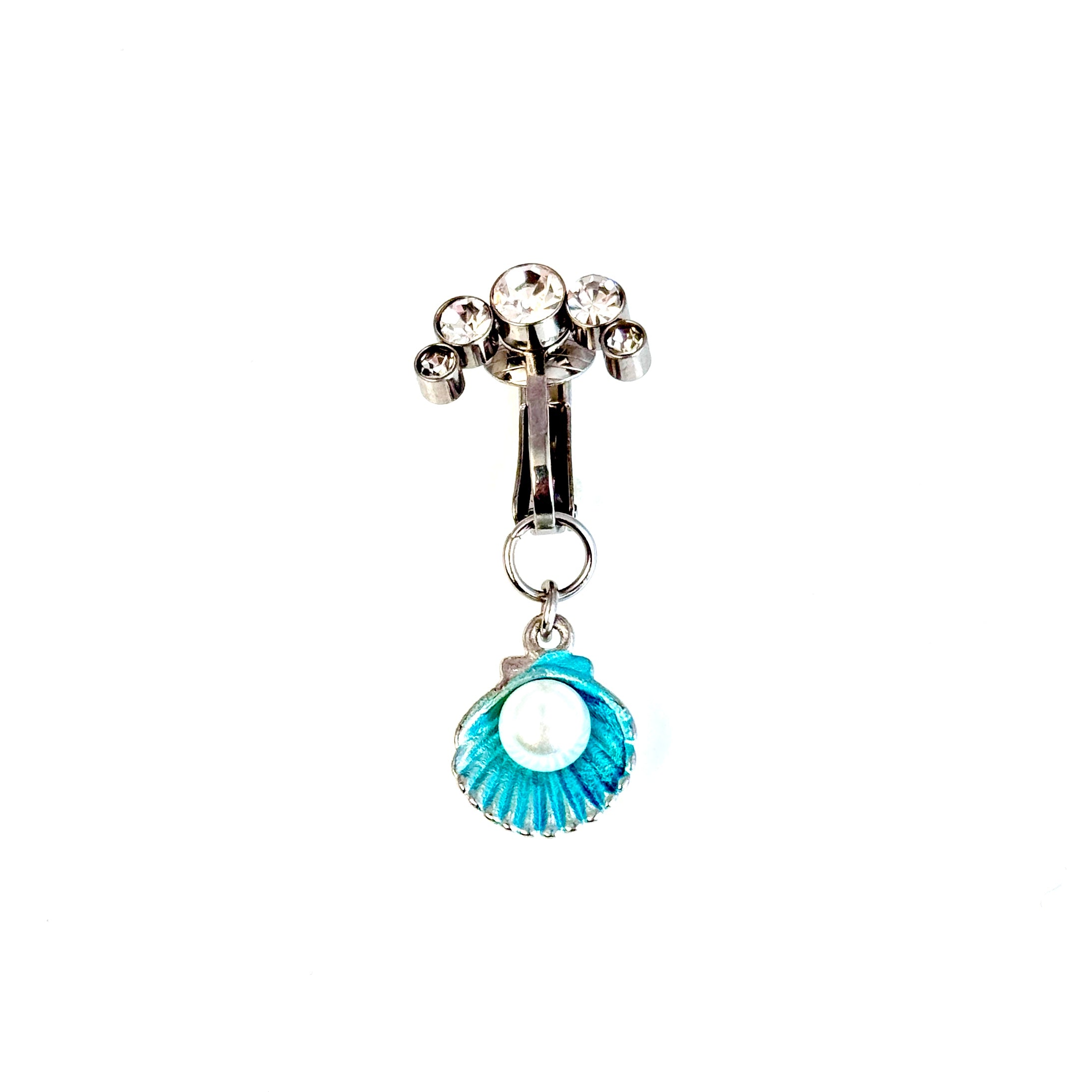 Pearl Seashell Faux Belly Button Ring