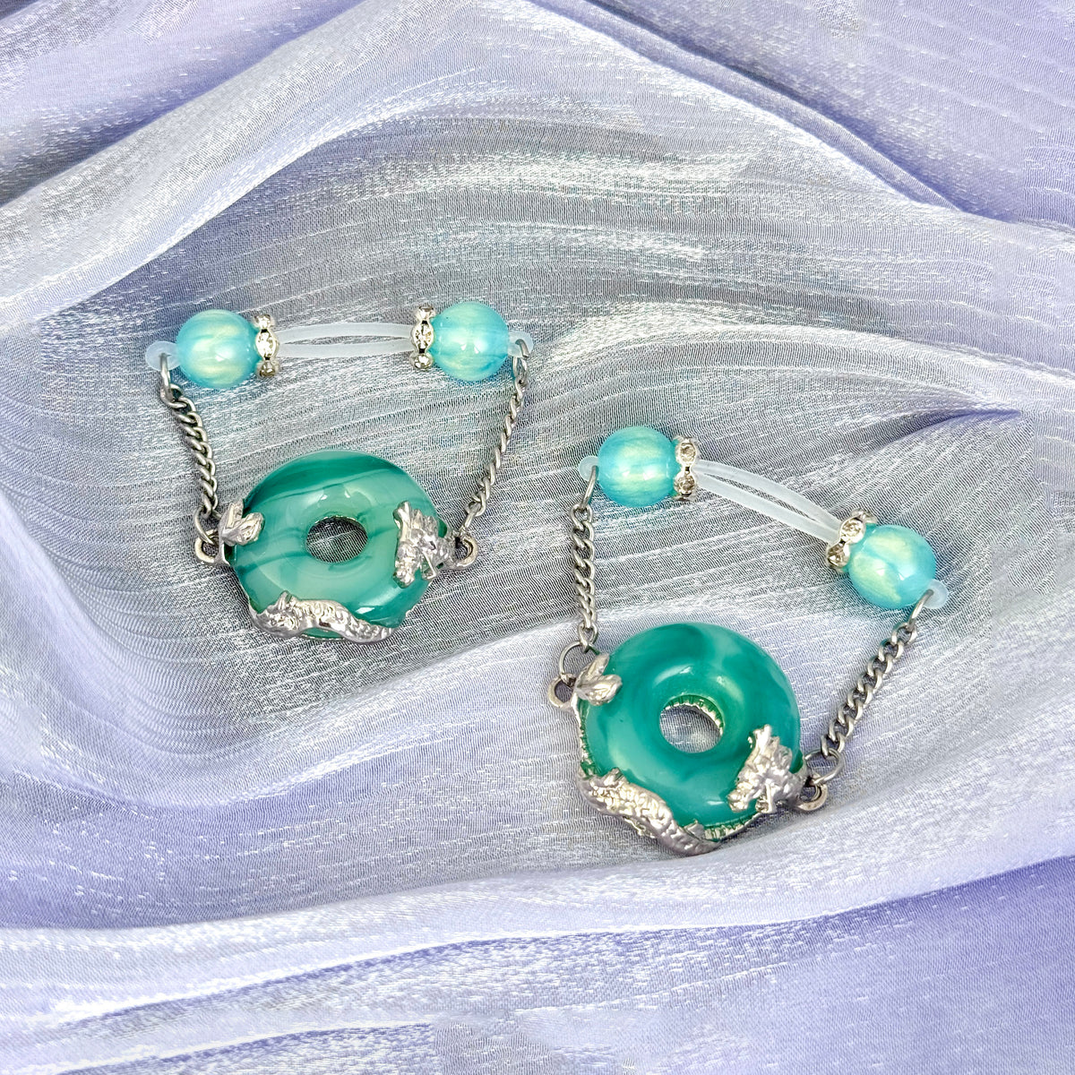 Aqua Moon Drop Nipple Clips
