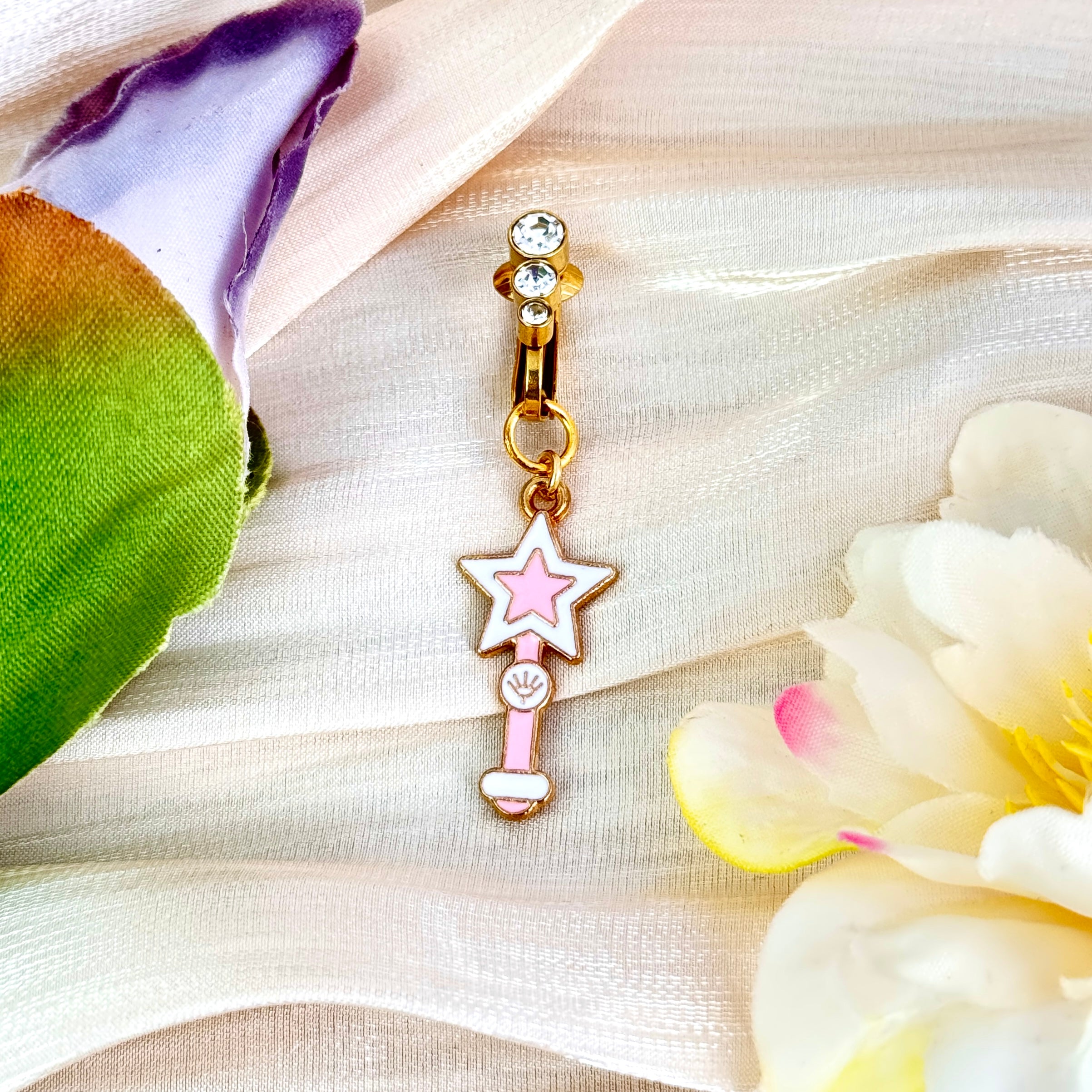 Magic Star Wand Faux Belly Button Ring