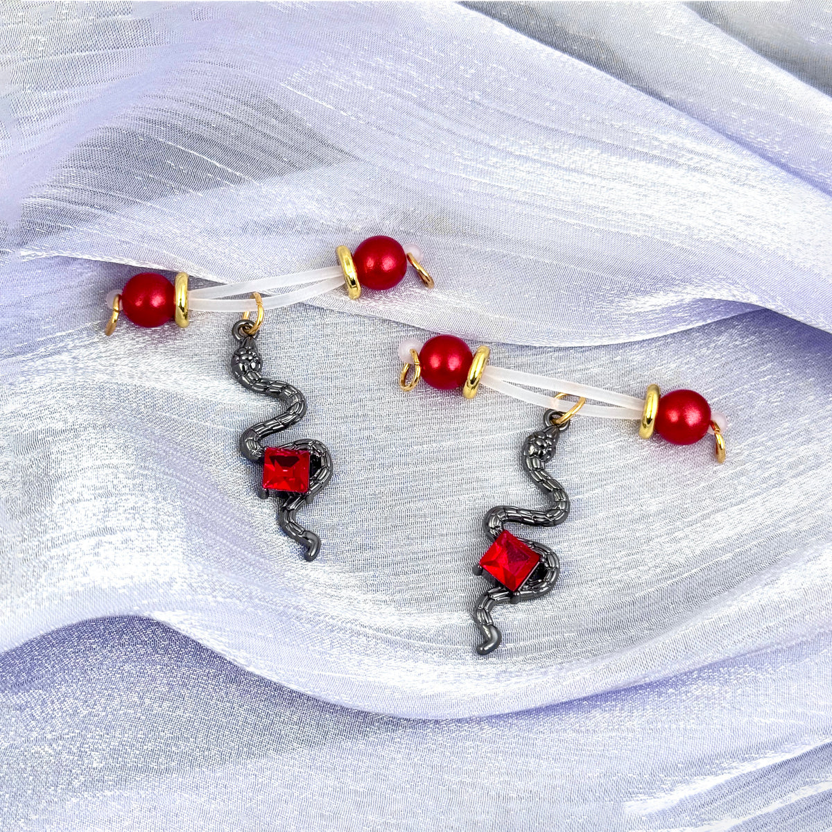Ruby Serpent Nipple Clips