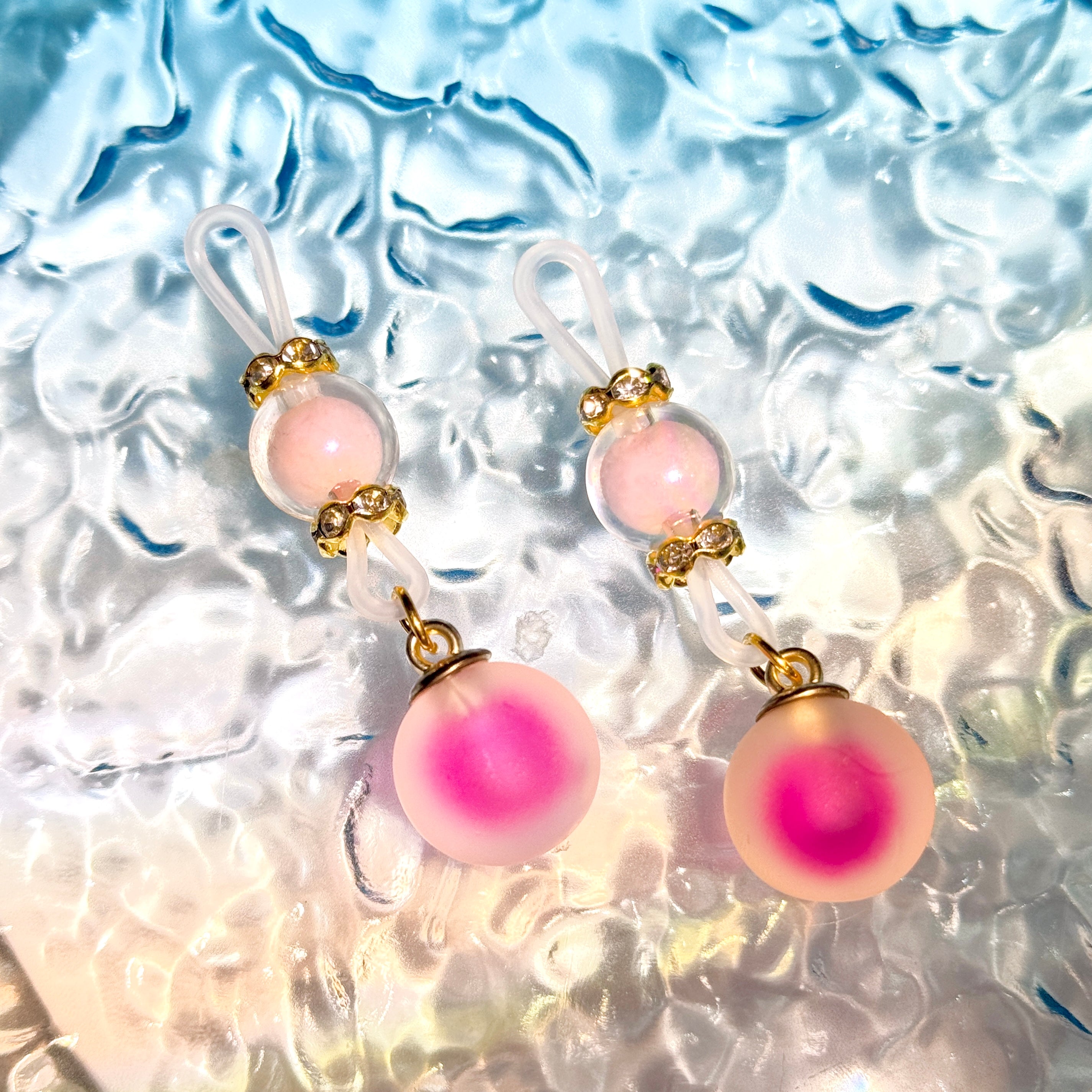 Pink Aurora Glow Nipple Clamps