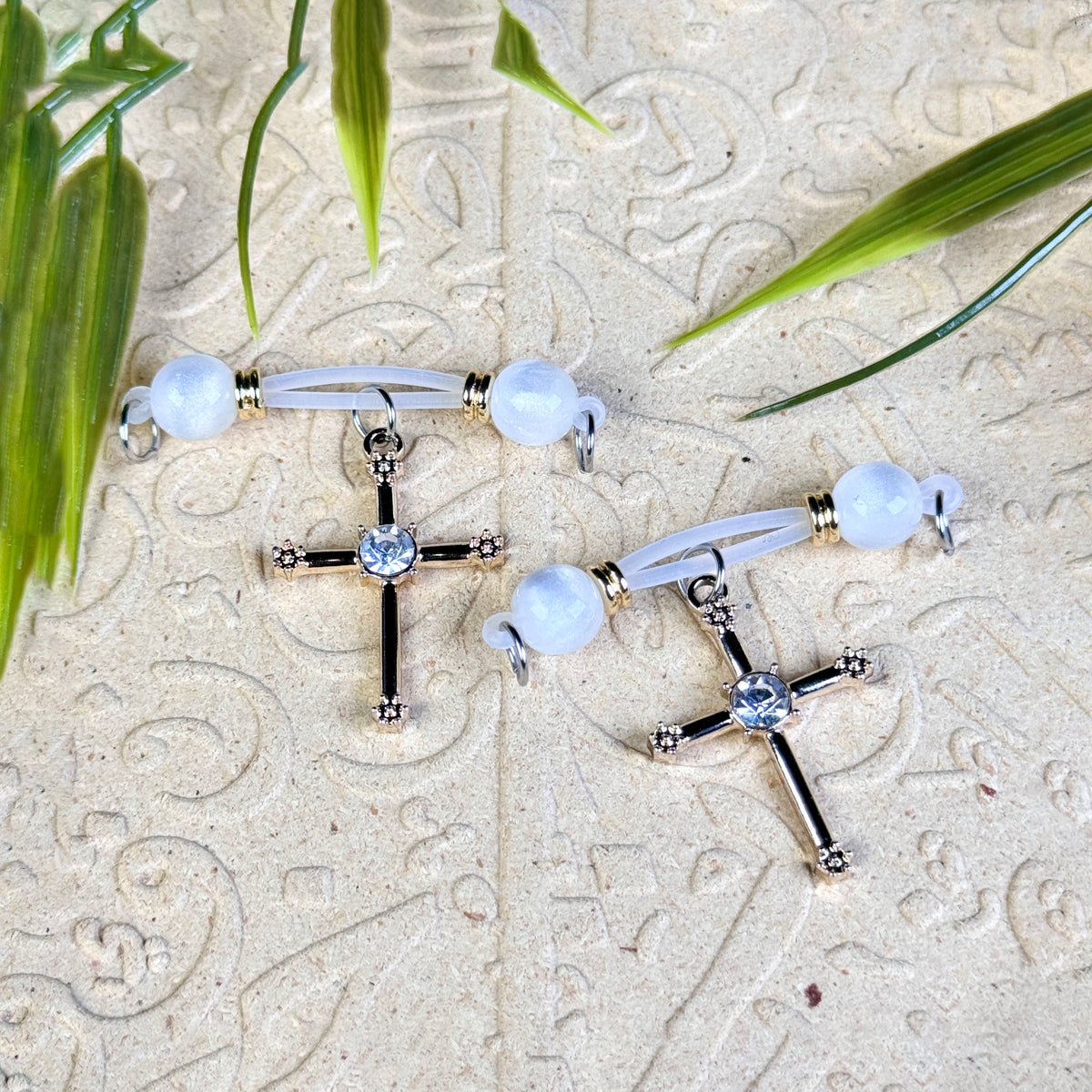 Silver Cross Dangle Nipple Clamps
