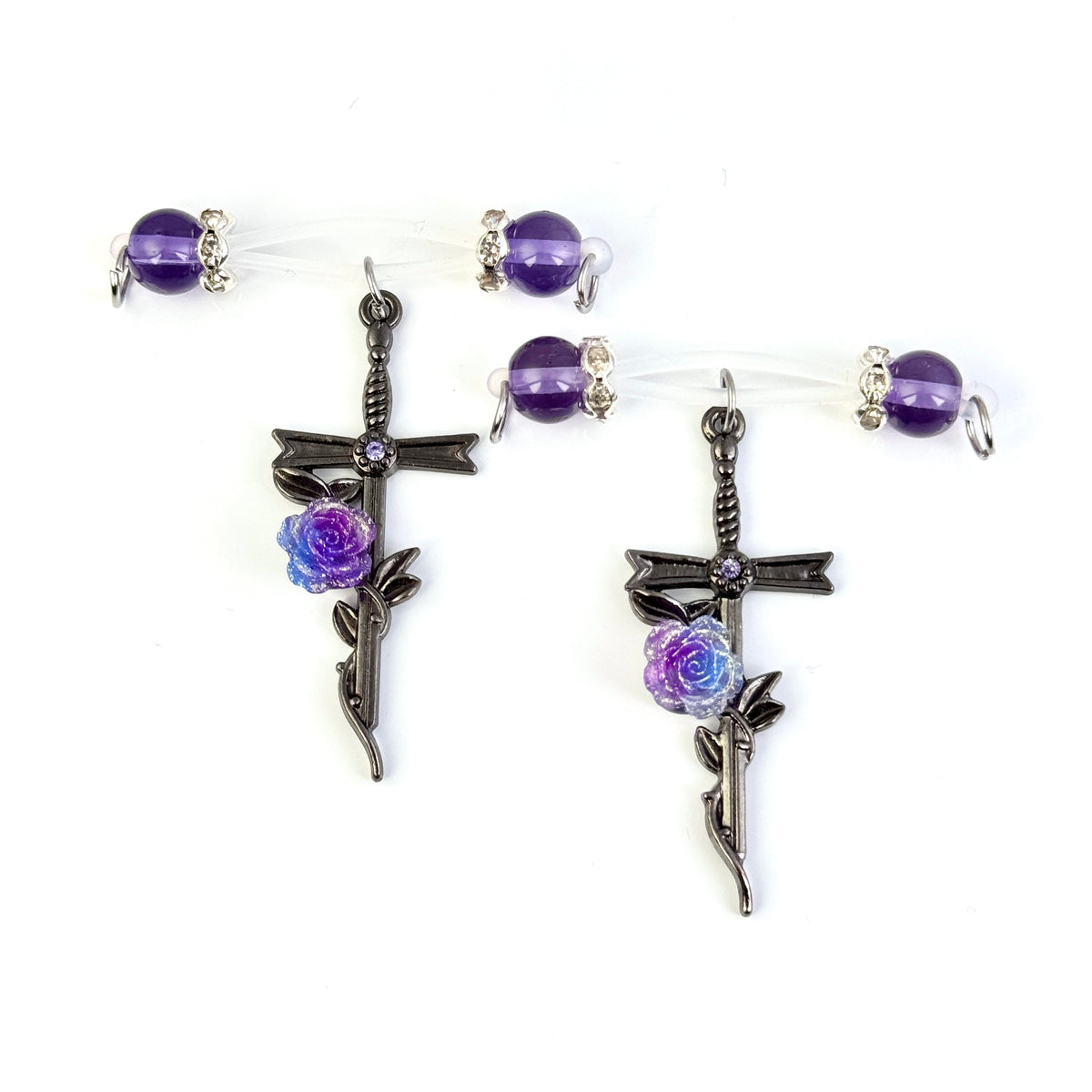 Mystic Crystal Cross Nipple Jewelry