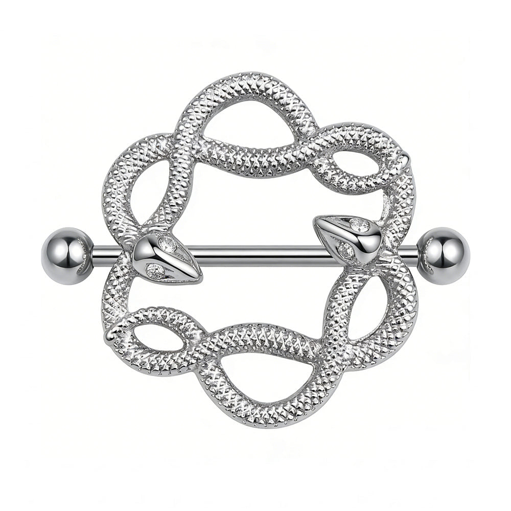 Gothic-Style Double-Serpent Nipple Shield