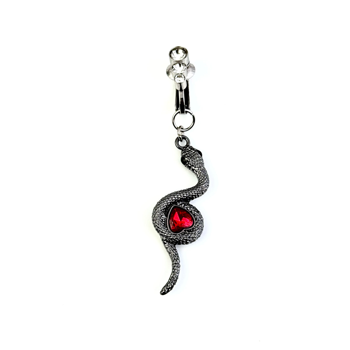 Crimson Serpent Navel Ring