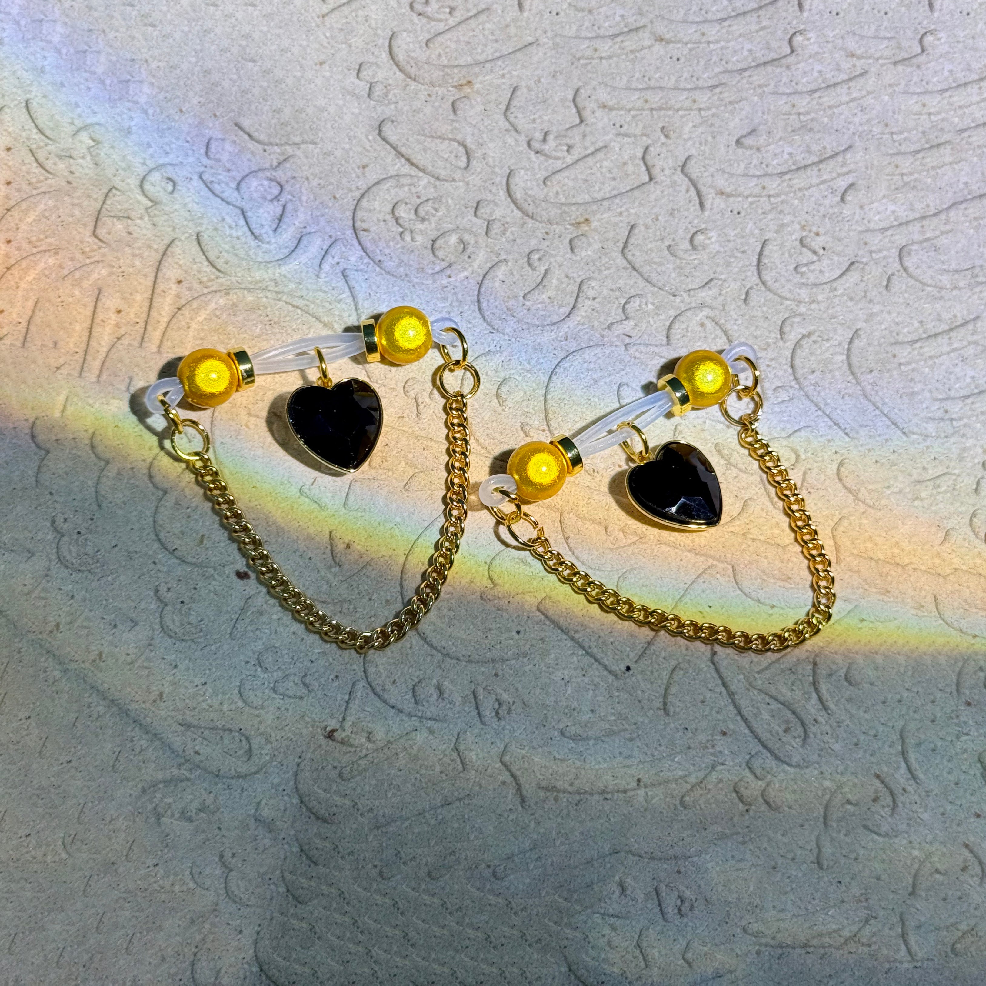 Black Heart Chain Nipple Clip