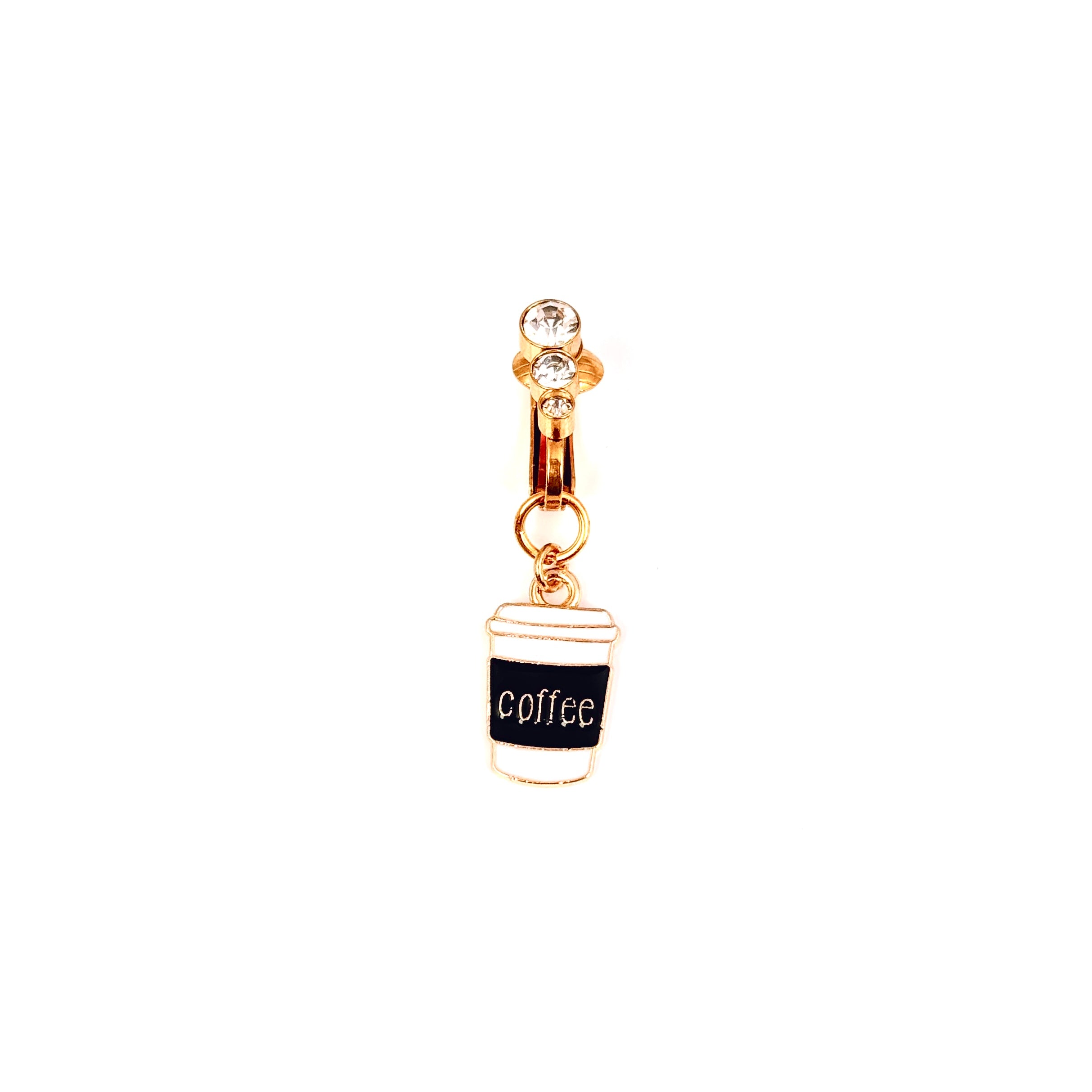 Coffee Cup Faux Belly Button Ring