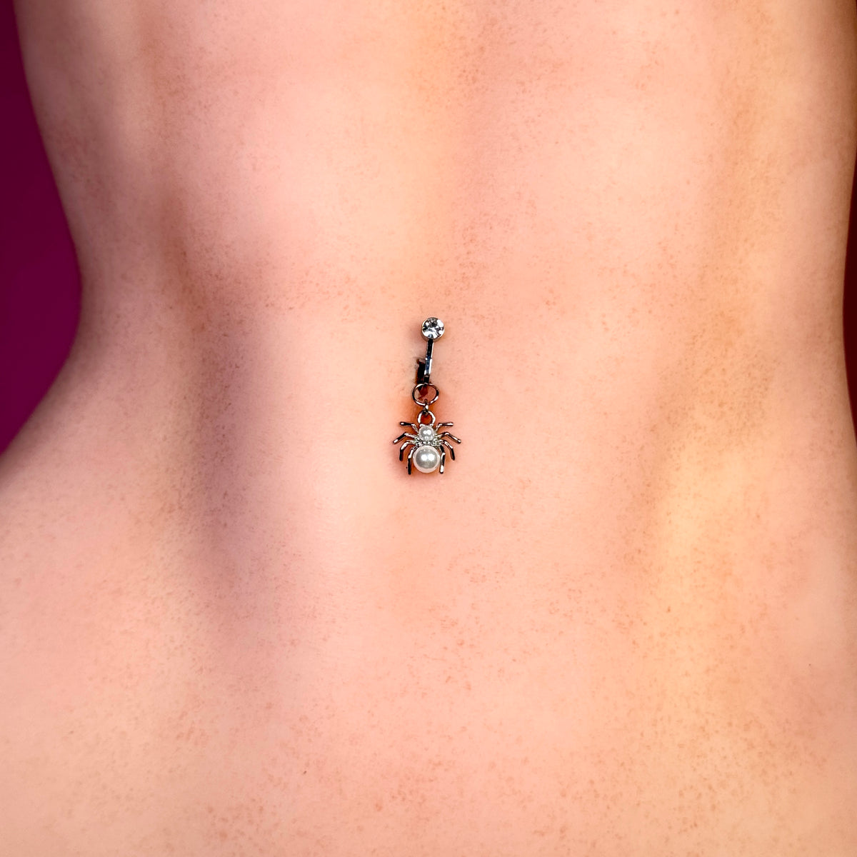 Pearl Spider Navel Charm