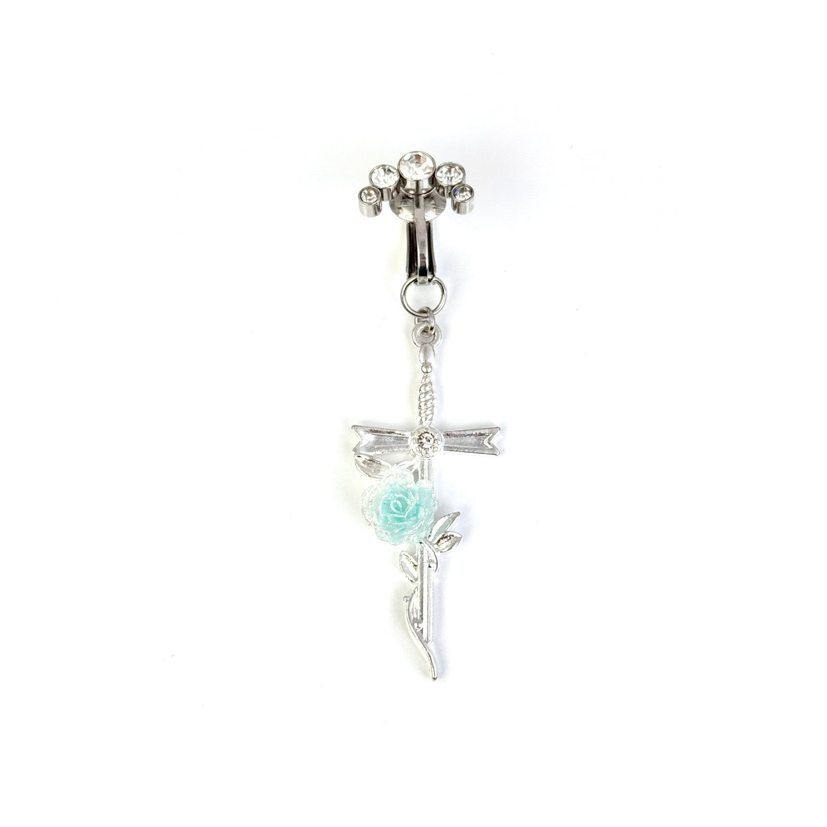 Frozen Rose Dagger Navel Charm