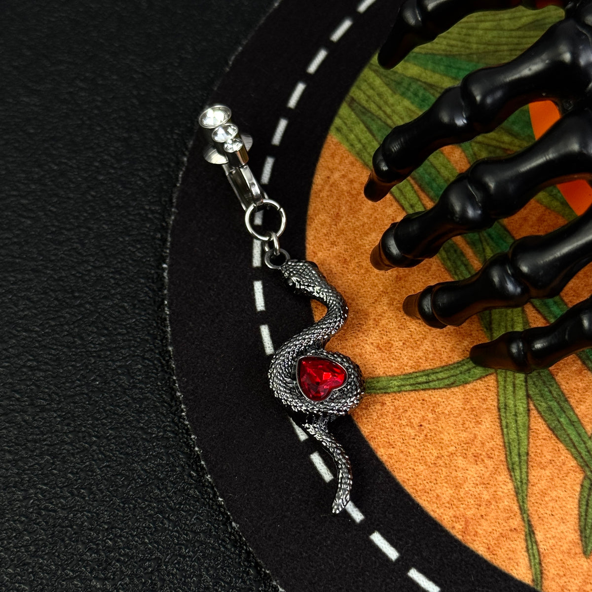 Crimson Serpent Navel Ring