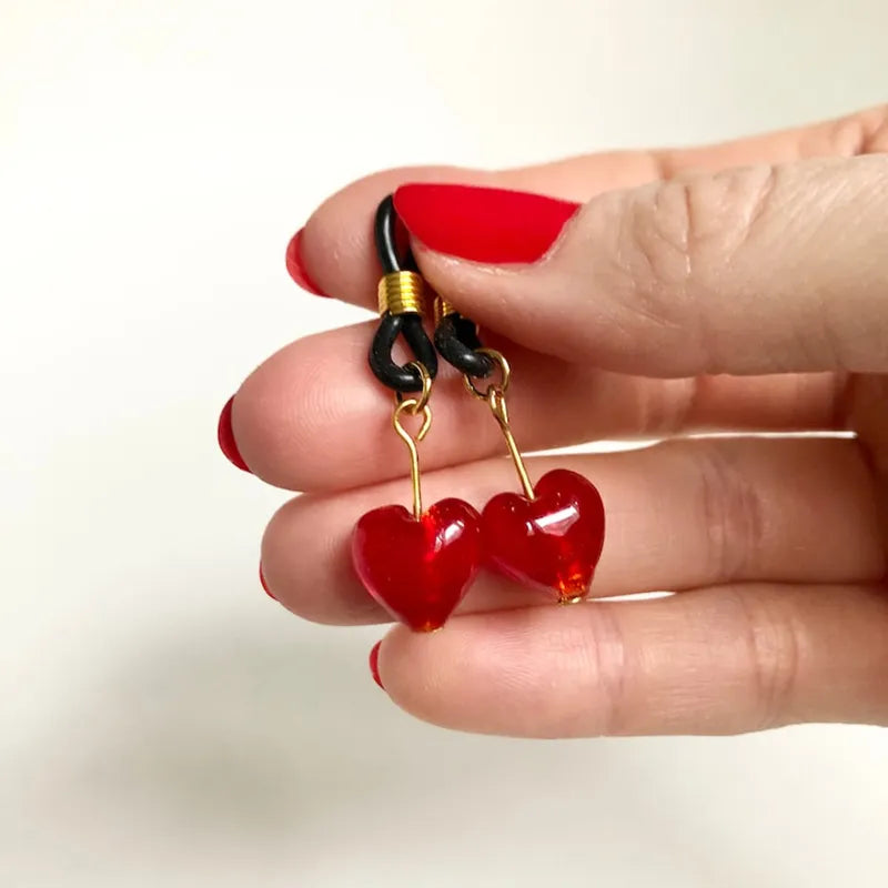 Red heart shaped nipple clamps