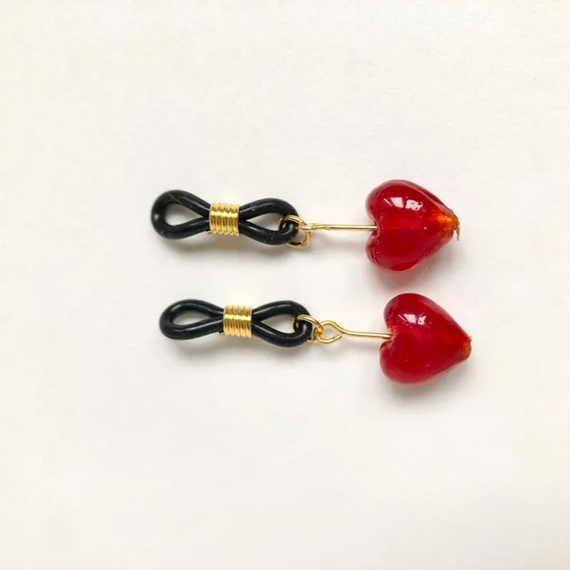 Red heart shaped nipple clamps