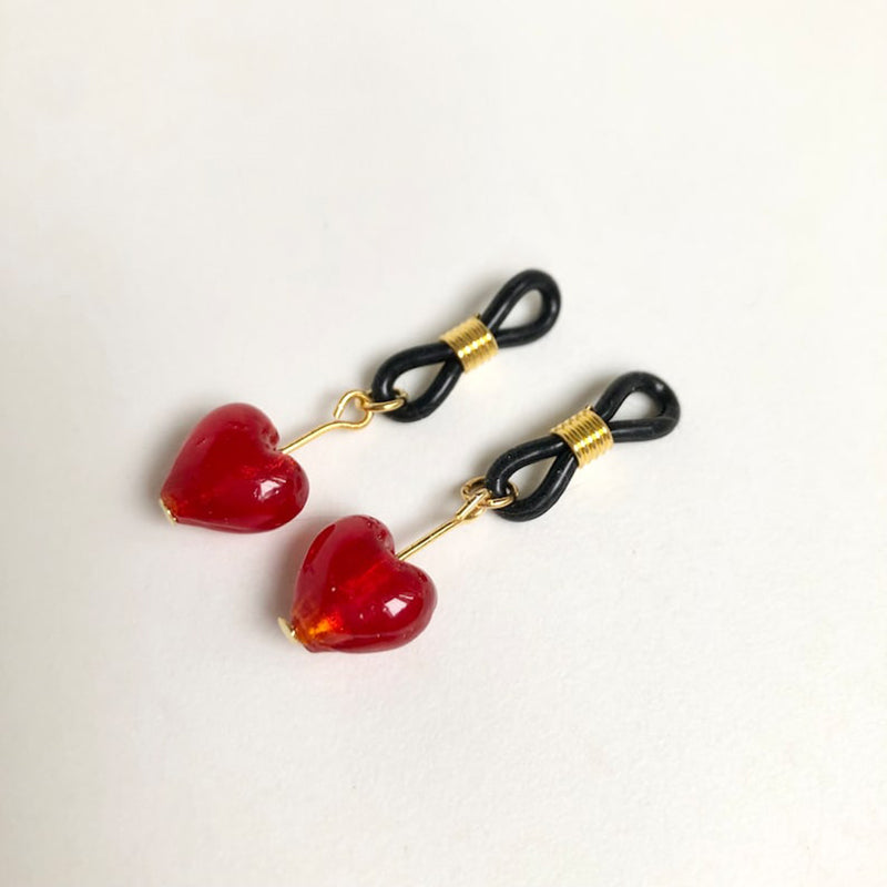 Red heart shaped nipple clamps
