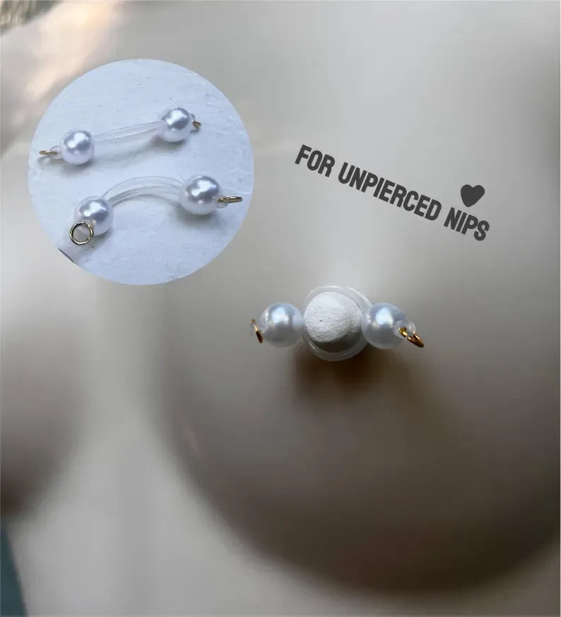 Nipple Non-Piercing with Pearl Barbell