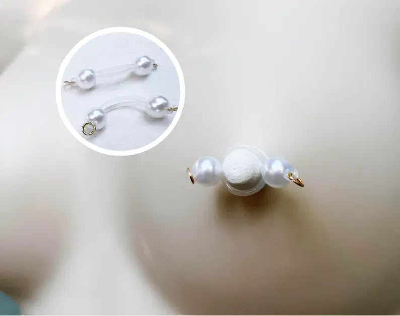 Nipple Non-Piercing with Pearl Barbell