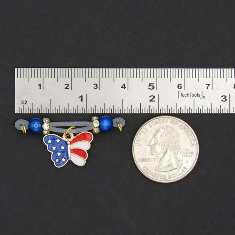 Patriotic Butterfly Nipple Ring